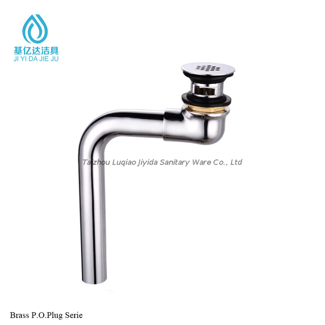 Brass P.O.Plug Series Chrome Plated Basin Waste Plug P Trap Drain Plug for Bathroom Sink